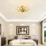 Ganeed Crystal Chandeliers,K9 Crystal LED Ceiling Light,Vintage Light Fixtures Pendant Lighting for Living Room Bedroom Restaurant Porch Chandelier(4-Light,Golden)