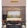 WnLit Antlers Soft Chandeliers, Elegant dimmable LED Ceiling Lights, Living Room Dining Table and bar Decoration Lights, Lighting lampshade Pendant 98-240V,Gold,2heads