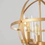 FERWVEW 3 Lights Sphere Gold Ceiling Hanging Light Fixtures Globe Pendant Chandeliers, Metal Farmhouse Ceiling Lighting for Kitchen Island Living Dining Room Foyer Bedroom Entry