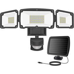 Solar Lights Outdoor, FURANDE Solar Motion Sensor Light Outdoor, 1500LM Super Bright LED Security Lights with Wide Angle Illumination, 6000K, IP65 Waterproof Solar Flood Light for Garage, Yard, Patio