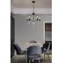 MIPAWS 6-Light Black Farmhouse Crystal Chandelier 23.6 Inch, Modern Industrial Style Ceiling Lighting Fixture, Pendant Light for Dining Room Foyer, Living Room, Kitchen Island, Bedroom