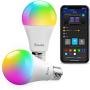 Govee LED Light Bulbs, Dimmable RGBWW Color Changing Bluetooth Light Bulb with App, Music Sync, 9W 60W Equivalent Bulbs, A19, E26, for Home Living Room Bedroom Party 2 Pack (Dont Support WiFi/Alexa)