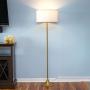 Brightech Quinn - Floor Lamp for Mid Century Modern Living Rooms - Contemporary Office & Bedroom Standing Light Matches Your Style and Gets Compliments - Antique Brass / Gold