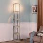 Brightech Maxwell Drawer Edition - Shelf & LED Floor Lamp Combination - Narrow Nightstand with Light Attached - Tower End or Side Table for Office & Bedroom - Rustic Wood Brightech Maxwell Drawer Edition - Shelf & LED Floor Lamp Combination - Narrow Nightstand with Light Attached - Tower End or Side Table for Office & Bedroom - Rustic Wood