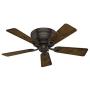 Hunter Haskell Indoor Low Profile Ceiling Fan with LED Light and Pull Chain Control, 42'', Premier Bronze