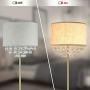 DLLT LED Floor Lamp for Living Room, Crystal Elegant Reading Standing Light for Kids Bedroom, Suit Mid Century, Modern & Farmhouse Rooms, Tall Pole with Fabric Drum Shade, Brass, E26 Warm Light