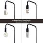 Oneach Industrial LED Floor Lamp for Living Room Bedroom Reading Office Metal Minimalist Standing Lamp Black