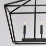 Untrammelife 5-Light Linear Pendant Light Fixture, Kitchen Island Lighting, Openwork Linear Chandelier with Adjustable Height in Coal Black Finish