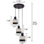 Weesalife Pendant Light with Rustic Black Metal Cage Shade Industrial Retro Matte Black Adjustable 3-Lights Hanging Lighting Pendant Lamp Fixture for Kitchen Island, Barn, Dining Room, Cafe, Farmhouse