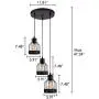 Weesalife Pendant Light with Rustic Black Metal Cage Shade Industrial Retro Matte Black Adjustable 3-Lights Hanging Lighting Pendant Lamp Fixture for Kitchen Island, Barn, Dining Room, Cafe, Farmhouse