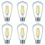 TANGCISON Edison LED Light Bulb,Warm White 2700k Soft Mood Lighting (6 Pack), Flicker Free 800 Lumens 60 Watt Output, E26 Base,Non Dimmable