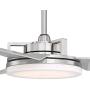 52'' Cyber Modern Ceiling Fan with Light LED Dimmable Remote Control Brushed Steel for Bedroom Kitchen Living Room Dining - Casa Vieja