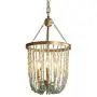 Stone Beaded Chandelier Lighting Fixture 3-Light Home Decor Gold Metal Chandeliers 12''D x 21.9''H Ceiling Mounted Pendant Lamp for Dining Room, Bedrooms, Bathroom, Foyer, Doorways