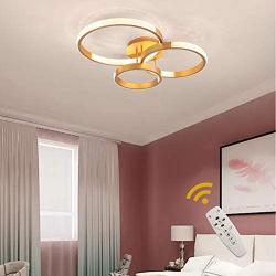 Ganeed Dimmale Flush Mount Ceiling Light,146W Acrylic Comtemporary LED Chandelier with Three Circles,LED Ceiling Lamp Fixture for Kitchen Foyer Dining Room Living Room Bedroom Bar(3000-6500K)