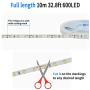 SHOPLED Strip Lights, 32.8ft Daylight Bright White, Dimmable Led Strip Lights, Flexible Tape Lights with Power Supply Adapter for Bedroom, Cabinet, Vanity Mirror Lighting