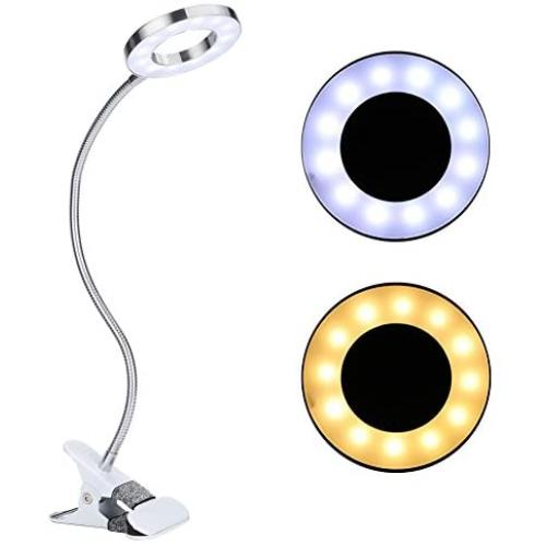 LED Desk Lamp, Portable USB Charing Eyes Protecive Reading Light Makeup Clip Light for Tattoo,Eyebrow,Eyelash Extension,Bedside & Office Lighting