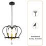 Trongee Industrial Pendant Light Fixtures Black Metal Pendant Lights Rustic Farmhouse Chandelier for Kitchen Dining Room Living Room Foyer Hallway Loft (Medium)