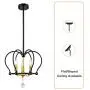 Trongee Industrial Pendant Light Fixtures Black Metal Pendant Lights Rustic Farmhouse Chandelier for Kitchen Dining Room Living Room Foyer Hallway Loft (Medium)