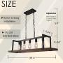 ANTILISHA Modern Farmhouse Chandelier Lighting Rectangular Geometric Lantern Light Fixture Pendant Chandelier for Dining Rooms Kitchen Island Wooden Metal Dark Black L39.4''
