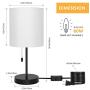 HAITRAL Small Table Lamps Set-Modern Desk Lamps with Pull Chain Switch,Small Lamps for Bedroom, Bedside, Living Room, Dorm, Teenager Room-White