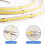 Cool White Dimmable COB LED Strip Light, CRI90+, 16.4ft Waterproof LED Strip Light, 50W, 4000lm, 1890 LEDs, Cuttable, 3M Self-Adhesive for Outdoor, Indoor, Bedroom, Kitchen, UL Listed