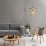 LITFAD Antique Brass Lantern Pendant Lighting Industrial 1 Light Metal Ceiling Lamp LED Barn Pendant Light Ceiling Hanging Light with Adjustable Hanging Chain for Dining Room Living Room Restaurant