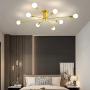 Garwarm 8-Light Sputnik Ceiling Light Modern Semi Flush Mount Ceiling Light Mid Century Gold Chandelier Pendant Lighting for Kitchen Dining Room Bedroom