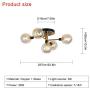 Modo Lighting 5 Light Semi Flush Mount Ceiling Light Vintage Metal Brushed Nickel Sputnik Chandelier Light Fixture Industrial Ceiling Lamp for Living Room Kitchen Hallway Restaurant