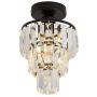 YYJLX Crystal Chandelier 1-Light Flush Mount Ceiling Light Modern Mini Chandelier ，Ceiling Lamp for Bedroom Living Room Dining Room Hallway Kitchen