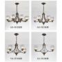 Modern Wrought Iron Chandeliers with Glass Crystal, American 8 Lights Chandeliers, Modern Iron Pendant Lights for Dining Room,Living Room,Office,Cafe,Restaurant(Black)