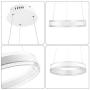 ELINKUME LED Pendant Light, Acrylic Metal Chandelier Ceiling Light, Modern Hanging LED Dining Light for Dining Room Living Room Bedroom