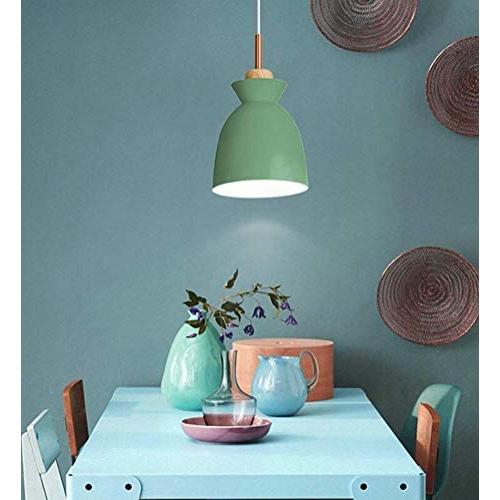 LAKIQ Modern Mini Colorful Pendant Light Nordic Lovely Hanging Ceiling Lighting Kitchen Island Lights for Dining Room Restaurant Bar Living Room (Green)