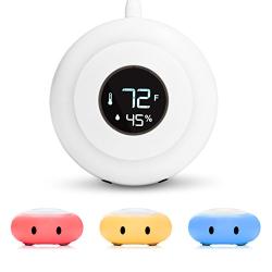 LittleHippo Kelvin Color Changing Nursery Night Light, Customizable Room Thermometer and Hygrometer for Children/Kids