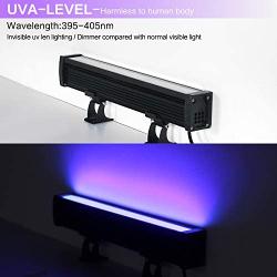 FAISHILAN 2 Pack UV LED Black Light, 24W Blacklight Bar with 5Ft US Plug & Switch, Glow in The Dark Party Supplies for Stage Lighting, Halloween, Body Paint, Fluorescent Poster