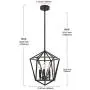 VINLUZ 3 Light Industrial Farmhouse Chandeliers Oil Rubbed BronzeMetal Geometric Lantern Pendant Lighting, Candle-Style Hanging Light Fixtures Ceiling for Kitchen Island Dining Room Bedroom