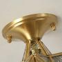 Modo Lighting Moravian Star Light Fixture Seeded Glass Flush Mount Ceiling Light Antique Brass Ceiling Lamp for Living Dining Room Porch Entry E26, 1 Light