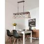 Industrial Five-Light Farmhouse Linear Pendant Light Hanging Ceiling Fixture Light Adjustable Height Chandeliers for Kitchen, Dining Room