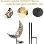 Joyathome Garden Solar Stake Lights Pathway Outdoor Moon Crackle Glass Globe Stake Metal Lights,Waterproof Warm White LED for Lawn,Patio or Courtyard