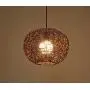 LAKIQ Farmhouse Globe Single Pendant Light Creative Rattan Kitchen Island Lighting Modern Hanging Ceiling Pendant Lights for Dining Room Living Room Restaurant Stores(Brown,8)