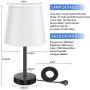 Touch Control Table Lamp - Touch Lamp with USB Ports and Outlets, 3 Way Dimmable USB Bedside Desk Lamp, Nightstand Lamps for Bedrooms Living Room Office & Bedroom Décor