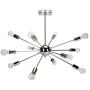 GRUSTRUST 12-Light Sliver Chandeliers Lighting Easy Mount Ceiling Light Chrome Modern Pendant Light Dimmable Lamp Bracket for Living Room Showroom Study Room(Bulbs Not Included)