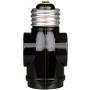 Onite E26 to 2 Outlet Light Socket Splitter Adapter Black, 2-Pack