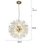 LuKLoy Super Beautiful Chandelier Pendant Lamp Kitchen Island Dining Room Loft Firework Hanging Light Post Modern Dandelion Crystal LED Lighting Fixture (Warm White LED, 50cm Diameter)