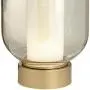 Sophia Modern Table Lamp with Nightlight LED Warm Brass Champagne Glass Off White Drum Shade for Living Room Bedroom Bedside Nightstand Office Family - Possini Euro Design