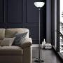 Threshold Floor Lamp for Living Room by Light Accents - Traditional Standing Pole Light with Dome Glass Shade – Upward Torchiere 71.2'' Tall - (Bronze)