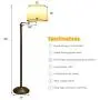 Tangkula LED Floor Lamp w/Swing Arm, Iron Pipe Electroplated Nickel & Hanging Lamp Shade for Reading, Classic Standing Lamp for Home Living Room Study Bedroom Office (Nickel)