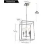 VINLUZ 3 Light Cage Lantern Metal Chandelier Chrome Adjustable Hanging Pendant Lighting Fixture for Stairway Entryway Foyer Dining Room