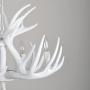 EFFORTINC Resin Antler Chandelier White Antler Chandelier Living Room Dining Room Easy Installation (4 Lights)