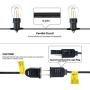 SUNTHIN 48FT LED Outdoor String Lights with 2W Shatterproof Bulbs for Patio String Lights,Backyard Lights,Party Lights,Porch Lights,Garden Decorative Lighting