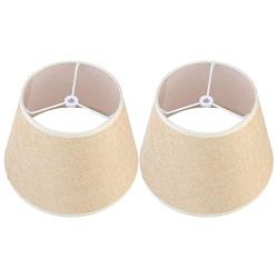 Minkissy 2pcs Fabric Lamp Shade Burlap Clip On Chandelier Lamp Shades Linen Lampshade for Table Chandelier Wall Lamp Living Room Bedroom